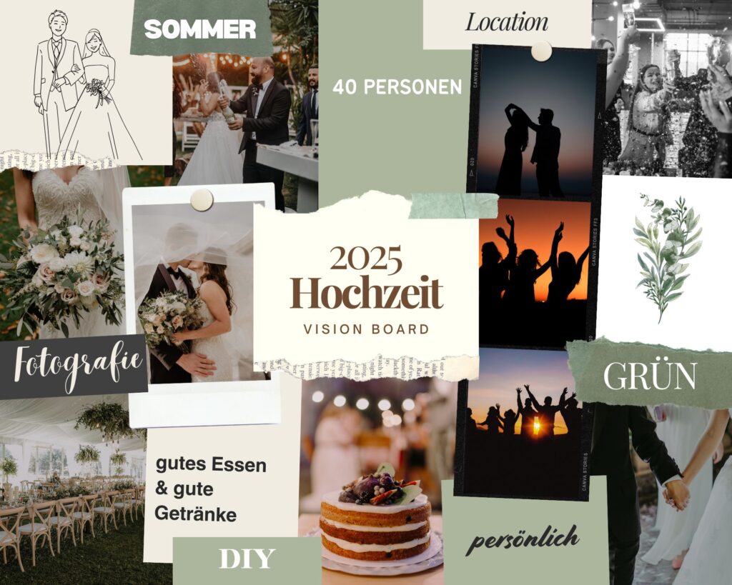 Hochzeitsplanung Vision Board